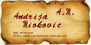 Andrija Mioković vizit kartica